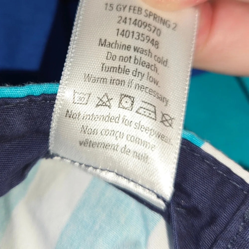 Gymboree Girls Size 7 Dress Blue‎ White Striped Sleeveless Bow Summer Casual